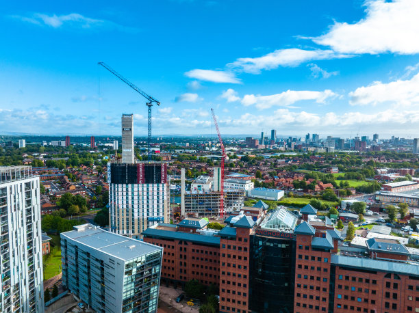 英国曼彻斯特城的鸟瞰图图片下载