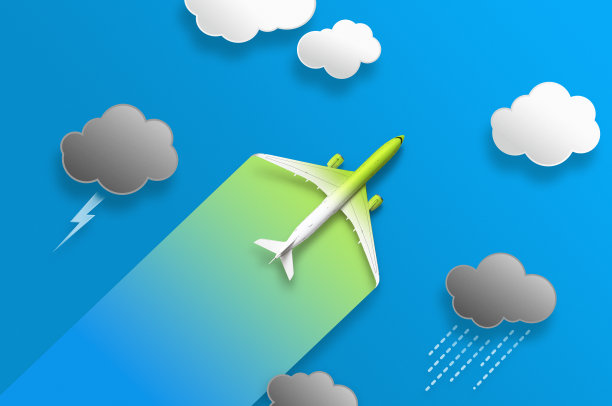 带有凝结尾迹和云的客机图片下载