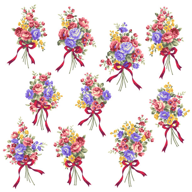 美丽的玫瑰插画素材收藏，图片下载