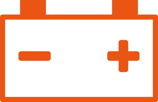 红色简单电池图标插图/插图材料(矢量插图)图片下载