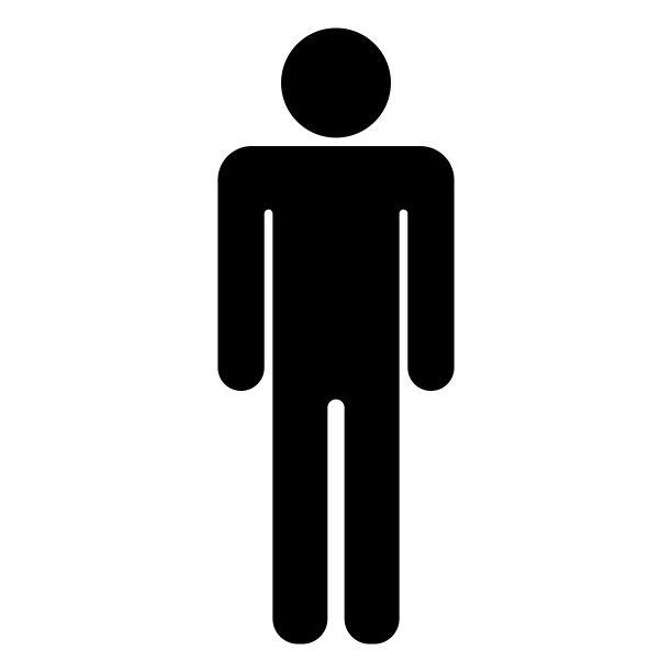 简单的男性人形图标(黑色)图片下载