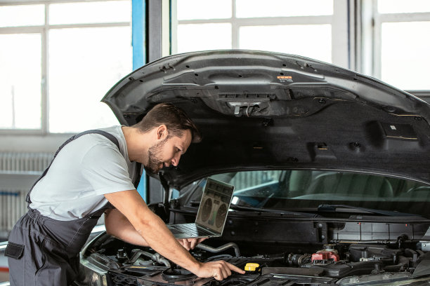 服务站用笔记本电脑进行诊断图片下载