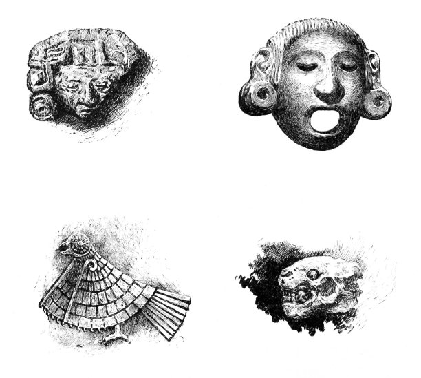 阿兹特克石雕塑;古代墨西哥浅浮雕图片下载