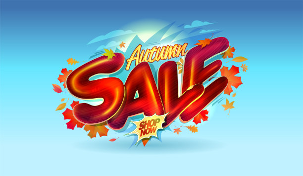 秋季销售传单或网站横幅矢量模板图片下载