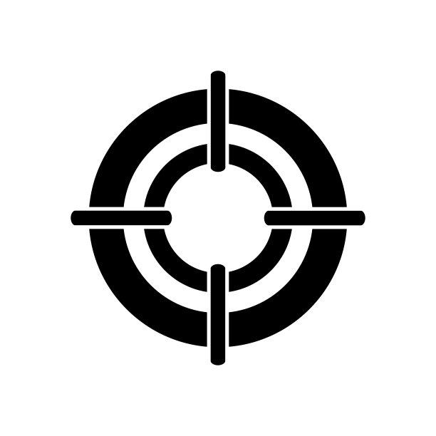 一个黑色火器目标图标矢量符号图片下载