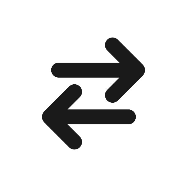 黑色箭头指向相反的矢量图标图片下载