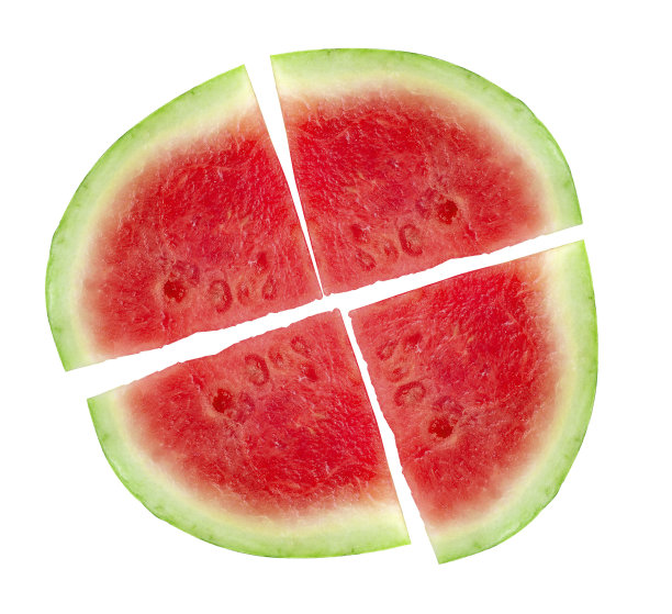 西瓜比萨孤立图片下载