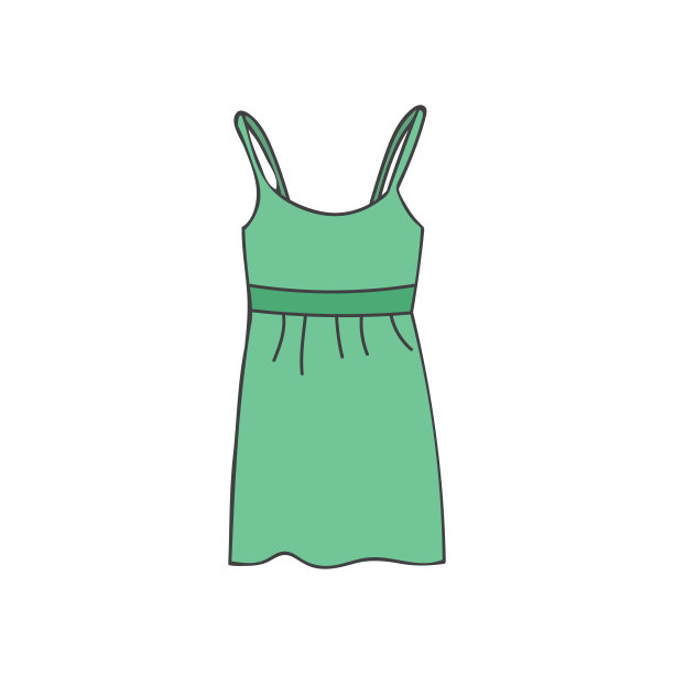 夏季服装彩色涂鸦插图在矢量插图。在矢量服装彩色图标。太阳衣服涂鸦插图矢量。图片下载