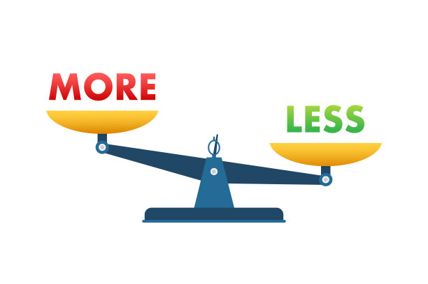 秤上的平衡多多少少。平衡的规模。经营理念。矢量插图。图片下载