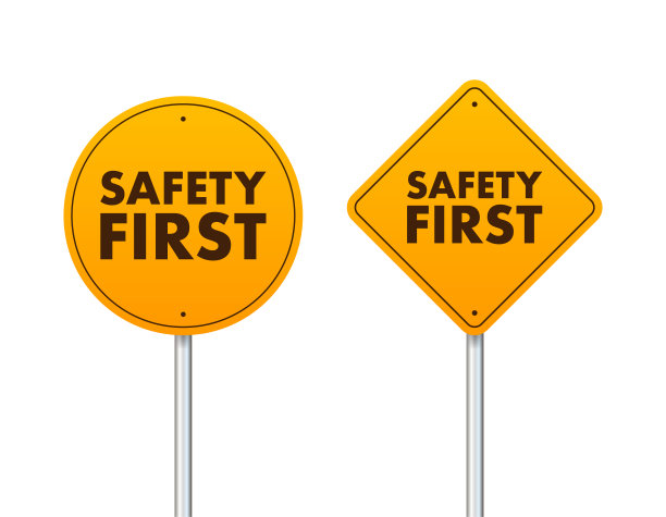 安全第一盾标志。健康和安全。矢量插图。图片下载