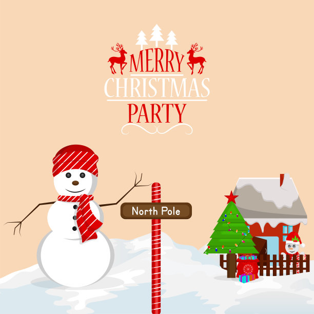 欢乐的圣诞派对背景与雪球图片下载