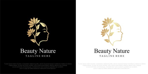 美女标志为您的企业沙龙皮肤护理和水疗中心图片下载