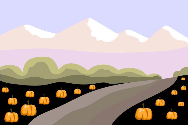 秋天的南瓜田风景。图片下载