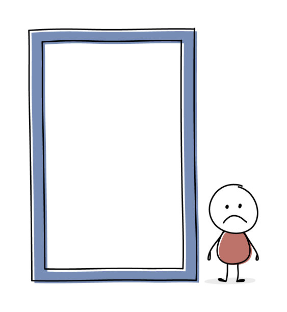 愤怒的卡通商人的空盘子图标。向量图片下载