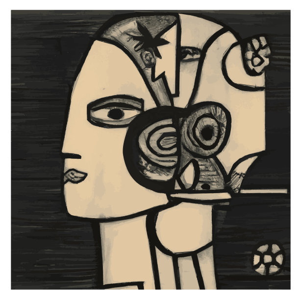 一个女人的原始抽象数字肖像图片下载