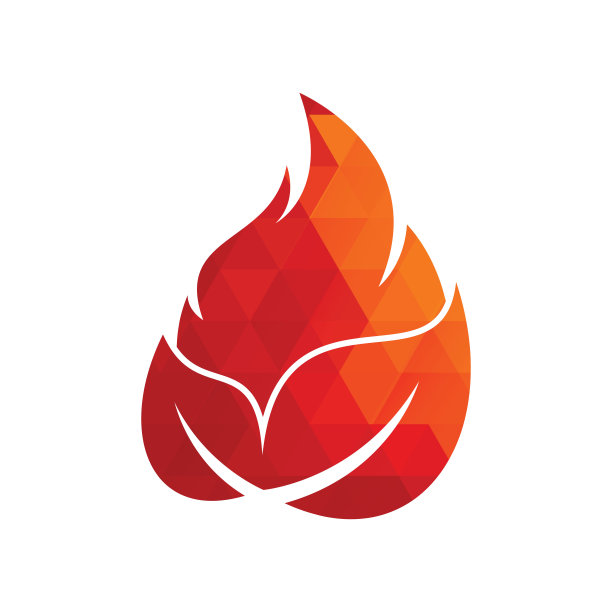 叶火矢量标志设计模板。图片下载