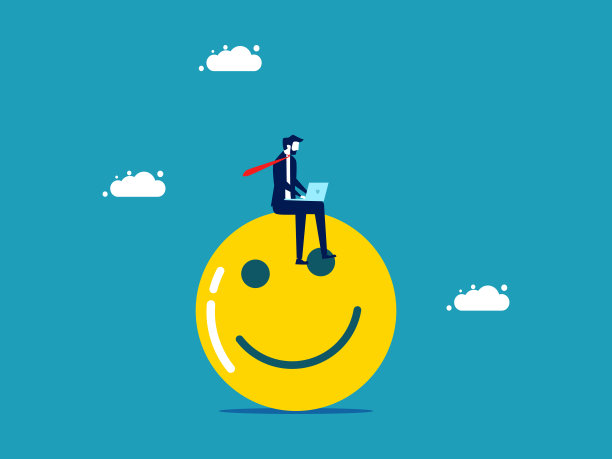 工作中的幸福感或对工作的热爱。商人在微笑的脸上用电脑工作图片下载