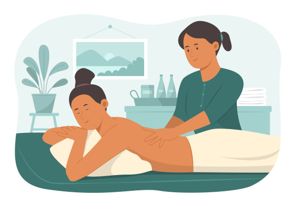 女士在水疗沙龙放松身体按摩治疗图片下载