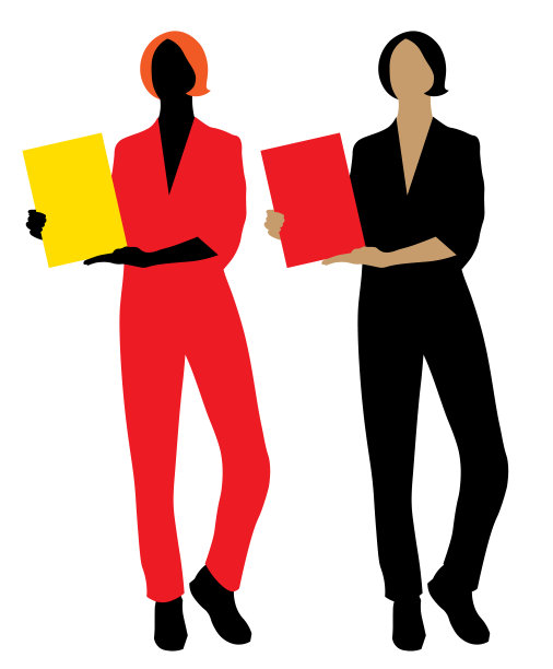 色彩程式化的形象，剪影的一个女孩在裤子与旗帜图片下载