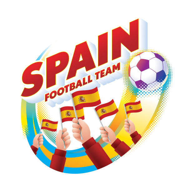 西班牙足球队的报头设计与西班牙国旗图片下载