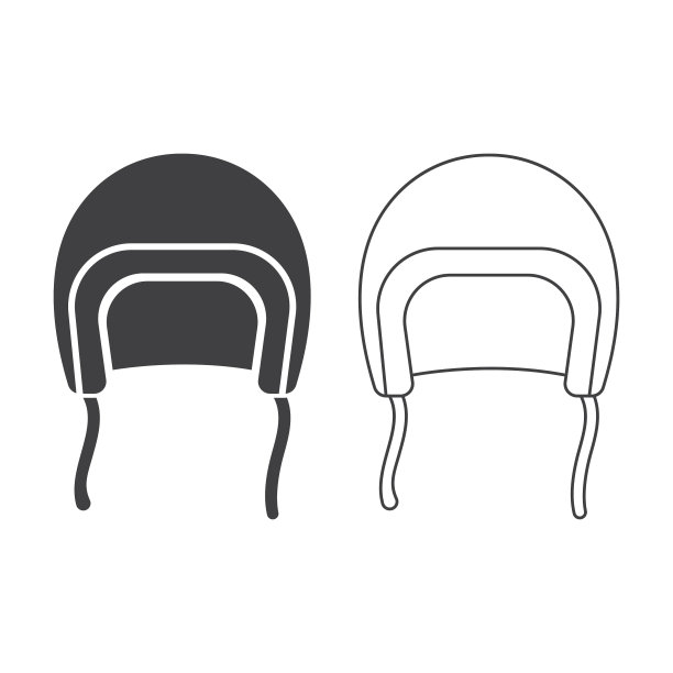 摩托车头盔图标矢量设计。图片下载