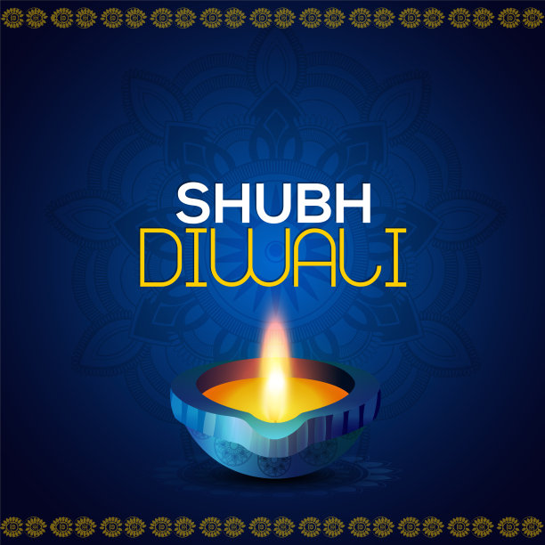 快乐排灯节邀请庆祝矢量插图排灯节图片下载