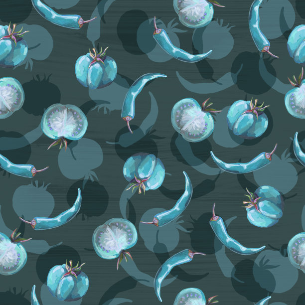 无缝手绘图案与番茄，切片，半和圣女果。图片下载