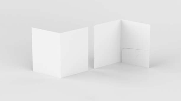 空白A4纸文件夹与口袋和业务插槽图片下载