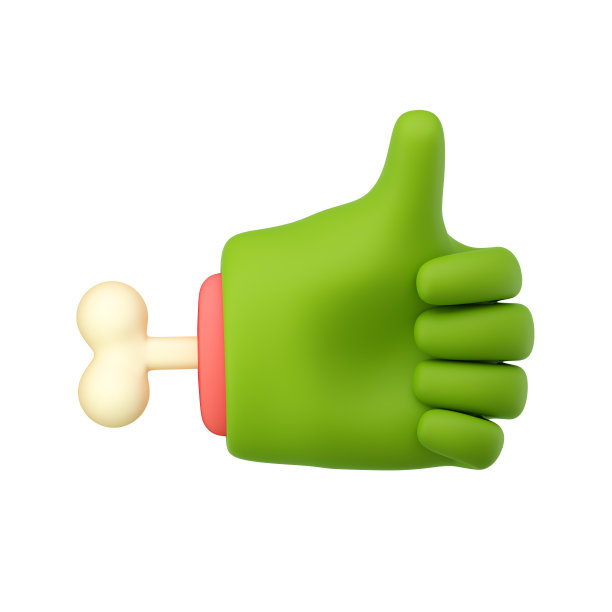 3d僵尸手塑料卡通风格。图片下载