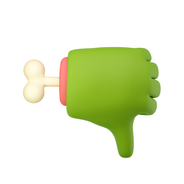 3d僵尸手塑料卡通风格。图片下载