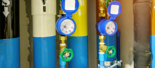 建筑物内水管系统及水表图片下载