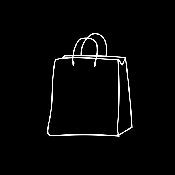 从商店买东西的包裹。带有白线的图标图片下载