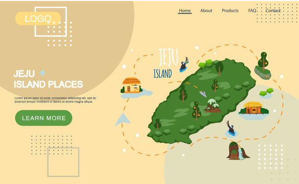 欢迎来到韩国济州岛，这里是传统的地标、象征。拥有传统景点的韩国土地图片下载