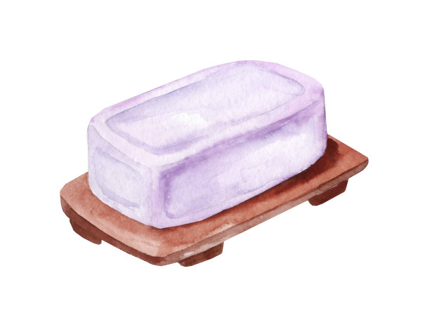 天然手工皂。水彩手绘插图图片下载