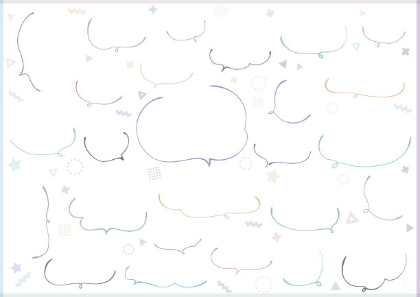 一组用钢笔手绘的语音气泡图片下载