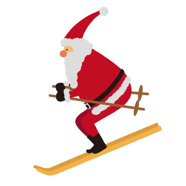 圣诞老人滑雪插画图片下载