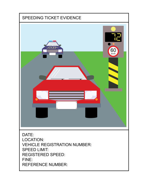 有剪贴画车和测速相机的超速罚单图片下载