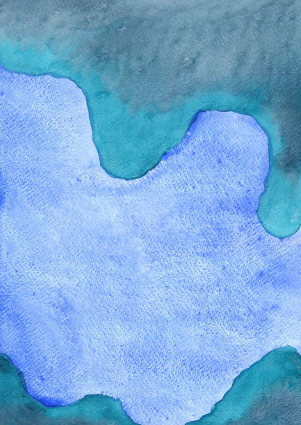 蓝色和海洋蓝色水彩背景装饰海洋生物，海洋和水生概念。图片下载