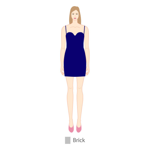 女人的身材在服饰上很有个性。女性矢量插图剪影9 9头大小的女性数字前视图。矢量孤立轮廓素描女孩的时装素描和插图。图片下载