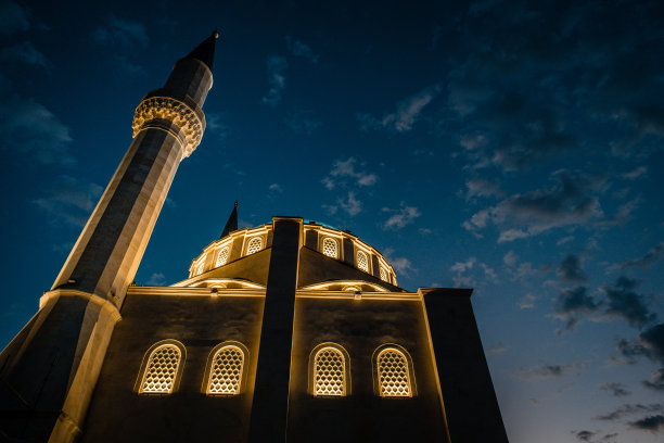 蓝色时间清真寺景观图片下载