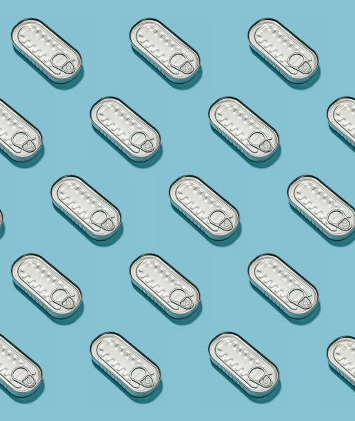 鱼罐头图案墙纸图片下载