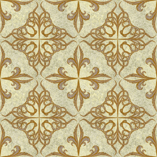 复古摩洛哥瓷砖无缝图案。无尽的复古背景在马略利卡风格。意大利古典风格的破旧旧瓷砖。用于墙纸和织物。古老的水彩手绘阿苏列霍陶器。图片下载