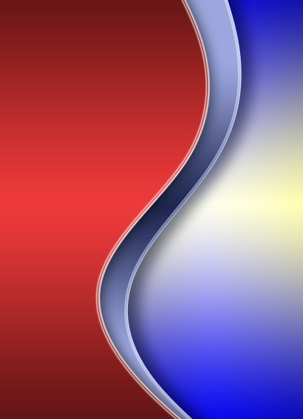 抽象的现代波浪背景与文字空间。红、蓝、银的颜色。图片下载