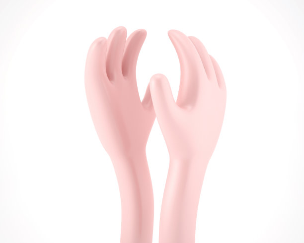 帮助手三维插图孤立在白色背景图片下载