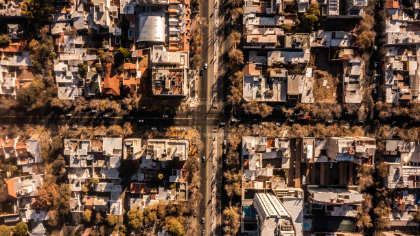 城市道路俯视图图片下载