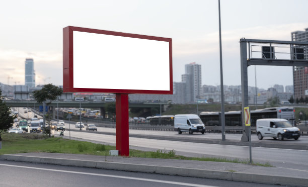 城市路边空白广告牌图片下载