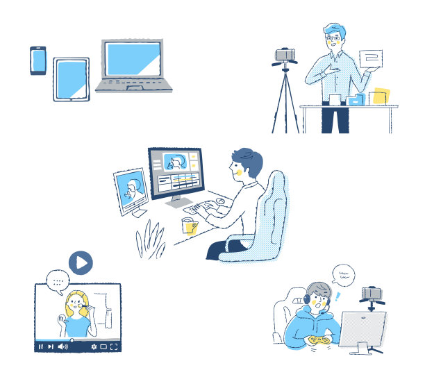 一组不同的视频交付场景图片下载