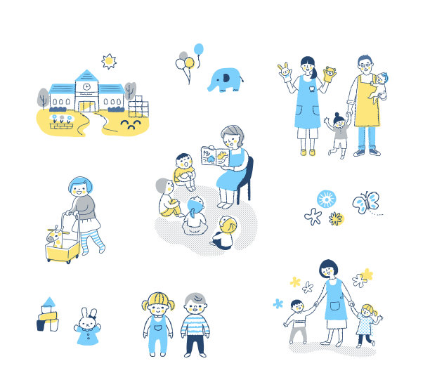 一组不同的幼儿园场景图片下载