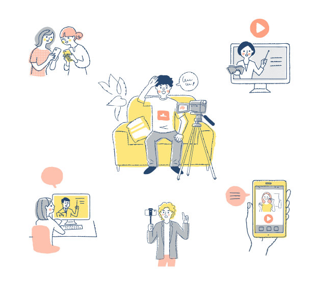 一组不同的视频交付场景图片下载