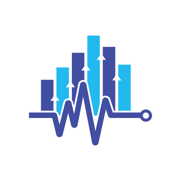 金融脉搏的标志。心跳财经标志设计图标。图片下载